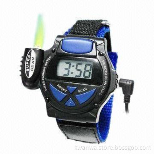 Radio watch with mini torch, made in China, used as promotional purposes